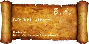 Bükki Albert névjegykártya